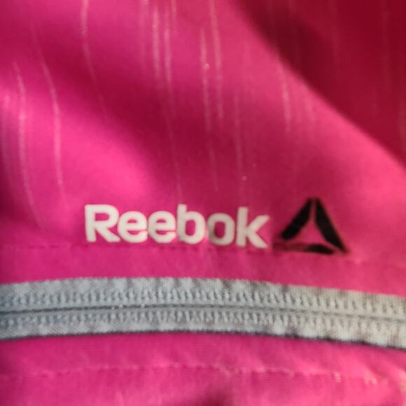 Reebok Bright Pink Hooded Fleece Lined Zip up Coat Jacket Girls L 14/16 2604 - Picture 11 of 14